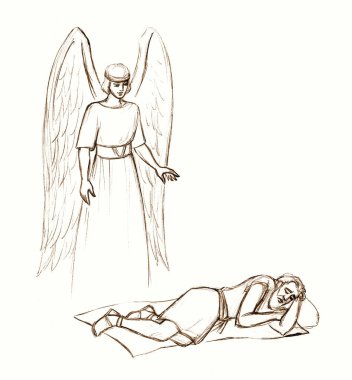 Geçmişe dönük zavallı Yahudi, baba oğul dua eden, doğum yapan, dünyayı gezen, yer taşı kara beyaz gökyüzü mesaj uzayı. Doğu Arap kumaşı. Kalem el çizilmiş. Yüce Tanrım konuş.