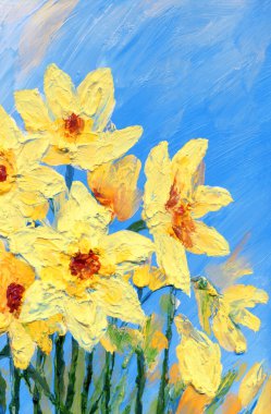 Parlak modern gouache boya pastel eskiz desen görünümü. Canlı el çizimi akrilik botanik tomurcuk sapı bitki posası retro yaratıcı kağıt kanva fırça tebrik kartı tarzı. Turuncu renkli gri gökyüzü sahnesi