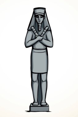 Giza Kahire sfenks şehir logosu tabelası Luxor Palace Africa Amun harabe. El çizimi geçmiş etnik efsane kafa taç, tabut, taş sütun, karikatür, siyah çizgi çizim tarzı.