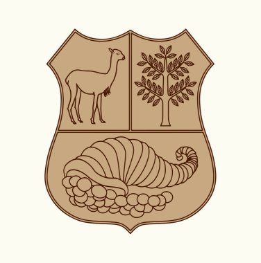 Yakın çekim retro kırmızı renk Land City onur günü birleşme günü palmiye yaprağı arması beyaz metin alanı. Yazdırma satırı web sanat lama özgürlük barış ticaret seçin spor birimi çıkartması mühür heraldry kart seti