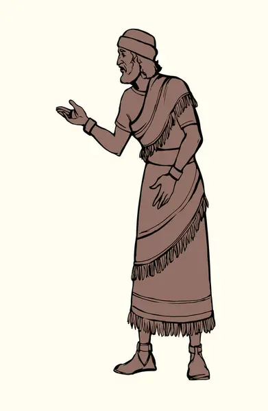 Vector Drawing Man Ancient Dress — Stock Vector