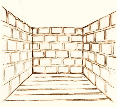 Koyu siyah el, evin içine çizilmiş eski tavan kiremit labirent açı kutusu sahne gökyüzü metin arkaplanı. Korkunç kayıp felaket krizi, tuzak yasağı simgesini yasaklıyor. Beyaz eskiz eskiz sanatı fikri.