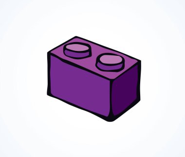 Canlı mor, düz bina yapıcı yapboz setini kapat beyaz metin alanı arkaplanını ayarla. Parlak mutlu menekşe rengi el çizimi komik tasarım logo amblemi modern web sanat karalaması komik neşe