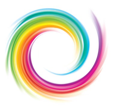 Modern eddy festival happy surfac vivid multi color range glossy curly dizzy shape border center spray ripple ring. Closeup view text space light glow white wash whirlwind symbol sign icon logo design