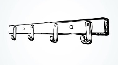 Beyaz salonun arka planında eski ahşap tahta pano dekoru. El çizimi siyah mürekkep desenli obje amblemi. Metin için uzaya retro sanat karikatür tarzı çizilmiş. Kapalı tutucu resim grafiği