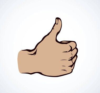 İnsan vücudu beyaz kâğıt üzerinde ilk sağ işaretleme fikrini onaylıyor. Freehand ana hatları siyah mürekkep tamam başarı medya logosu pictogram amblem rozet retro sanat doodle çizgi film vektör biçimi