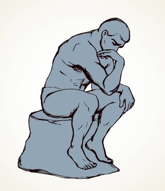 Beyaz metin alanı üzerinde klasik fransız oyma çıplak Şair. Anahat siyah mürekkep el çizilmiş logo çıplak düşünmek bellek neden retro sanatçı doodle karikatür tarzı nda sq görüntü işareti tasarım soru sormak. Yakın çekim satır görünümü