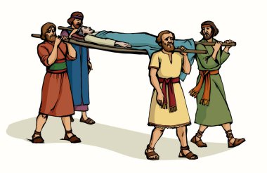 Vektör çizimi. Adamın cenazesi.