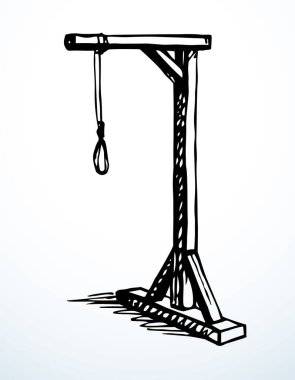 Vektör çizimi. Döngülü ahşap darağacı