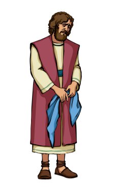 Vektör çizimi. Üzgün yaşlı adam.