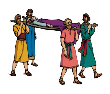 Vektör çizimi. Adamın cenazesi.