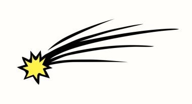 Kuyruklu bir kuyruklu yıldız. Vektör çizimi