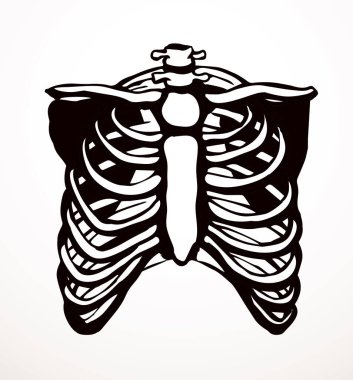 Öndeki beyaz kadın, eklem eklem ağrısı, kol ağrısı, hastane, tedavi, röntgen filmi logosu. Elle çizilmiş kadın doktor röntgeni ölü erkek omurilik rahatsızlığı, akciğer ağrısı sınavı karalama çizimi.