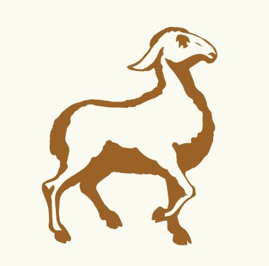 Şirin, komik, küçük keçi bacağı. Git hayvanat bahçesinde mesaj alanı sahnesine bak. Gri siyah el, eski Müslüman sürüsünü çizdi. Karikatür, karikatür, sanat, komik toynak, canavar, eski İncil sanatçısı logosu.