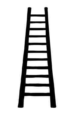 Taslak siyah mürekkep kalem el çizilmiş büyük, uzun, uzun, yenileme işçisi başlat Umut seviyesi çıkış nesnesi set tasarım retro sanat karalama tarzı ulaşır. Dikey ön görünüm basit duvar yazı arkaplanı