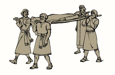 Vektör çizimi. Adamın cenazesi.