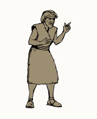 Vektör çizimi. Peygamber Elijah eski giysiler içinde