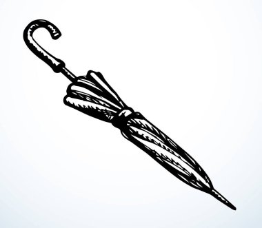 Modern büyük umbel konuşma çubuğu kanca ışık beyaz bulutlu gökyüzü metin uzayı. Görünüm çizgisini kapat mürekkep kalem klasik yaşam gölgesi logosu pictogram antik karalama ana hatları kalem sanatı engrav tarzı tasarım konsepti