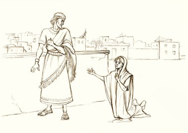 Kara El, yaşlı Yahudi Elisha 'yı şehir merkezine çekti. Ölü kafatası savaşı hikayesi. Acımasız, zalim, zalim Ahab öfkesi hayatı lanetliyor. Yasak, mutsuz, aç, aç, bitkin bir çocuk. Tanrı 'dan beyaz ekmek çizimine yardım etmesini iste.