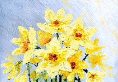 Parlak modern gouache boya pastel eskiz desen görünümü. Canlı el çizimi akrilik botanik tomurcuk sapı bitki posası retro yaratıcı kağıt kanva fırça tebrik kartı tarzı. Turuncu renkli gri gökyüzü sahnesi