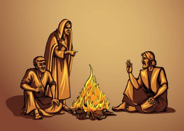 Vektör çizimi. Yerde oturan adam.