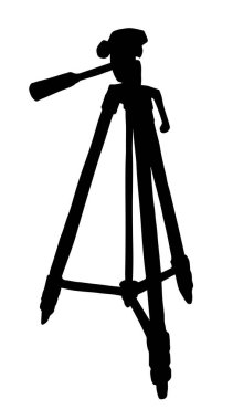 Vektör çizimi. Büyük kamera tripod