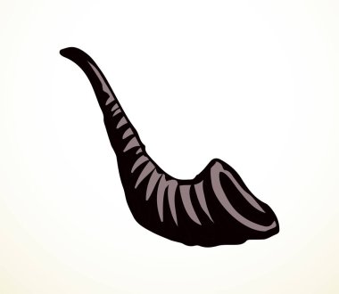 Yakın plan beyaz kabile çağı inek kasesi fincanı büyük siyah çizgi el çizimi halk şarabı amblemi çizimi eskiz sanat sukkot tovah melodisi kutsal yeni yıl shanah tova selamlama ses stili