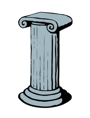 Yaş Doric süslemesi, Roma mermeri seyahat tapınağı dekoru, pilon bloğu oyma, temel podyum ışık duvarı görüntüsü, metin alanı arkaplanı. Siyah mürekkep kalem el çizimi logo konsepti karalama sanatçısı tarzı