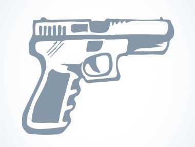 Yaklaşma hattı, yaşlı grunge power guard Colt shot 'ı savunuyor. Beyaz metin alanı tasarımı. Ana hatları siyah mürekkep çizdi. Hedef: Güvenlik. Eski av tüfeği saldırı logosu.