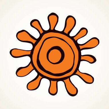 H1n1 DNA çemberi şekil tanımlama elementi. Özet olarak kırmızı el, küçük zika nano nefesli sağlıklı yaşam logosu konsepti çizdi. Modern sanat karikatürü vektör stili. Satır beyaz arkaplan görünümünü kapat
