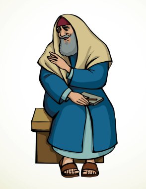 Vektör çizimi. Yaşlı Yahudi adam.