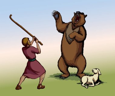 Vektör çizimi. Kızgın bir ayı durur ve hırlar.