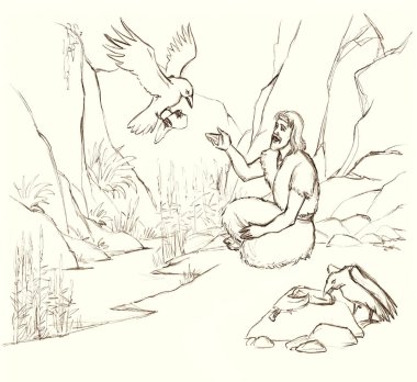 Kutsal muhtaçlara muhtaç, mutsuz, mutlu, son sınıf erkek, yahudi, dinlenme yerinde otur ve Tanrı 'ya hikaye çizimi yap. Asya Doğu Çağı 'nda kıtlık elbisesi kumaş kalesi sineği kuru dere gökyüzünü besliyor İbrani inanç sembolü