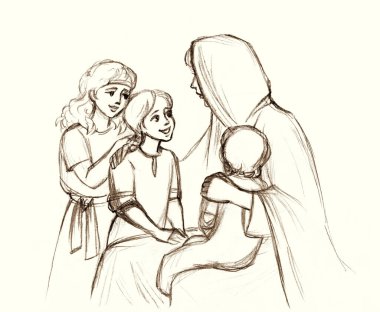 Genç yaşta İsrail 'de Yahudi anne koltuğu. Kucağında bir sürü küçük erkek dinleniyor. Hoş bir gülüş. Kutsal Yahudi kalemi. Neşeli, neşeli, duygusal yüz ifadesi. Konuş, Tanrı 'ya dua et.