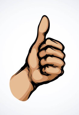 İnsan vücudu beyaz kâğıt üzerinde ilk sağ işaretleme fikrini onaylıyor. Freehand ana hatları siyah mürekkep tamam başarı medya logosu pictogram amblem rozet retro sanat doodle çizgi film vektör biçimi