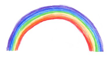 Vahşi tezahürat, parlak, çok renkli tebeşir çizgisi bahar günü yağmur, küçük bebek, beyaz kağıt cenneti. Basit pastel kalem boyası küçük eğlenceli sanatçı tasarım ikonu tebrik kartı dekor modern fantezi afiş resmi