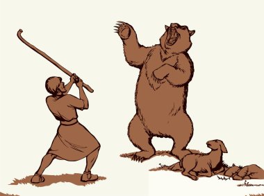 Vektör çizimi. Kızgın bir ayı durur ve hırlar.