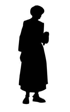 Vektör çizimi. Lambalı kız.