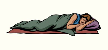 Vektör çizimi. Antik Uyuyan Adam