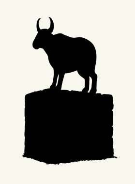 Vektör çizimi. Büyük altın heykel