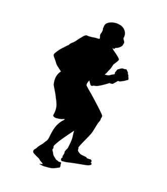 Vektör çizimi. Yetişkin adam korkuyla kaçar.