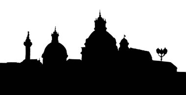 Vektör çizimi. Roma 'da kare çizimi.