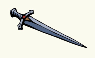 Vektör çizimi. Büyük eski kılıç.