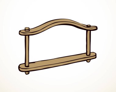 Paslı, ağır, kahverengi 2 atlı, hayvan başlı takım işçi yükü dizginli tasma tasması. Siyah çizgili el çizimi çift güçlü canavar tarlası çiftlik ahırı el arabası beyaz eski İncil çizgi film sanat logosu