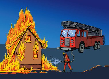 911 urgent car truck hose aid team risk job activity fight hero male try street park tree bush plant bonfire blaze. Hand draw no mean logic effect result save spray humor symbol vector art graphic sky