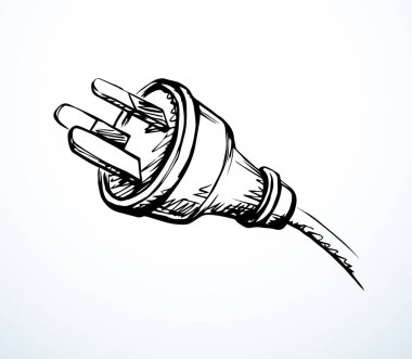 Yakın görüntü 3 ac watt taşınabilir plastik donanım beyaz duvar. Siyah kalem çizimi el çizimi ağ çizimi ögesi uygulaması logo pictogram karalama çizgisi kalem karikatür sanat tarzı metin alanı