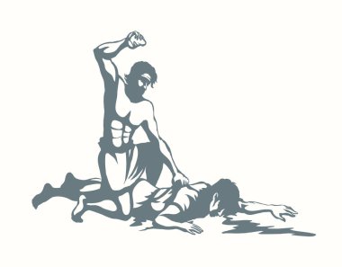 Kabil ve Habil. Vektör çizimi