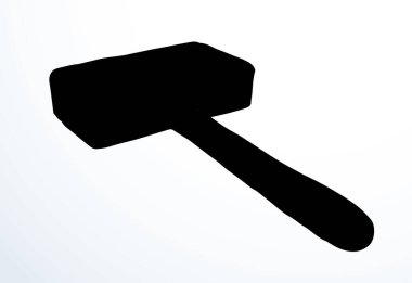 Yakın plan siyah el kaba inşa edilmiş kaya gücü tahrip etkisi paslı çelik vurucu baltası vuruşu nesne logosu amblemi retro çizim çizgisi tarzında vurdu. Beyaz kağıt metin alanını kapat