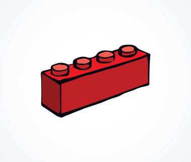 Canlı kırmızı bina yapıcı yapboz tamir setini kapat beyaz metin alanını ayarla. Parlak mutlu pembe renkli el çizilmiş komik tasarım nesne amblemi modern web sanat karalaması komik eğlence tarzı