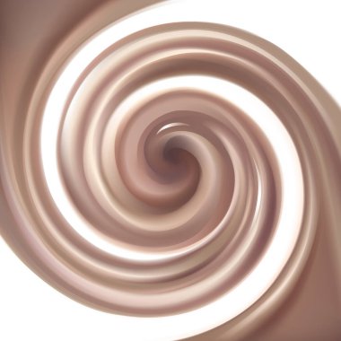 Hafif renk kıvrımlı kıvrımlı kıvrımlı kıvrımlı grafik çizgisi 3d sanat tasarım simgesi. Tatlı nefis ecru volt akışkan, pürüzsüz çikolata sosu yüzeyi parlak süt beyazı alanı